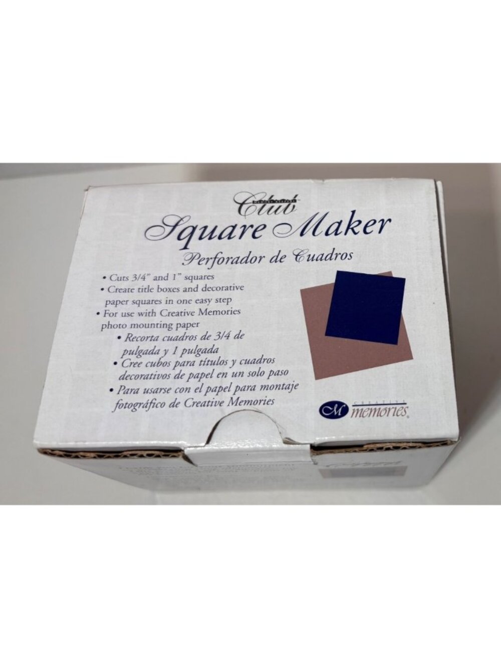 Creative Memories Scrapbooking Square Maker Hole Punch Cuts 2 Sizes 1.0”  & 3/4”